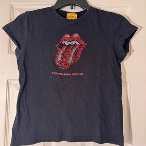 Rolling Stones women’s bedazzled Black T-Shirt